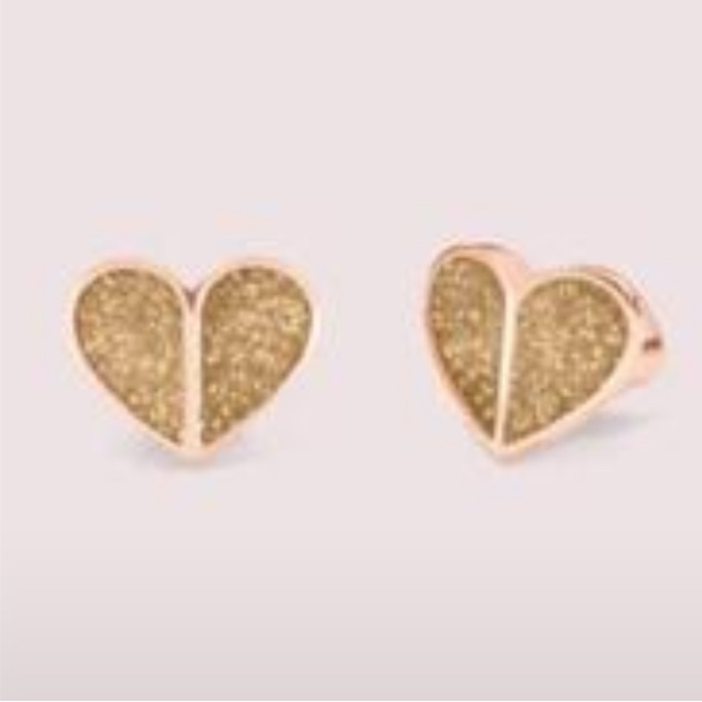 $58 Kate Spade Heritage Spade Heart Stud Earrings gold